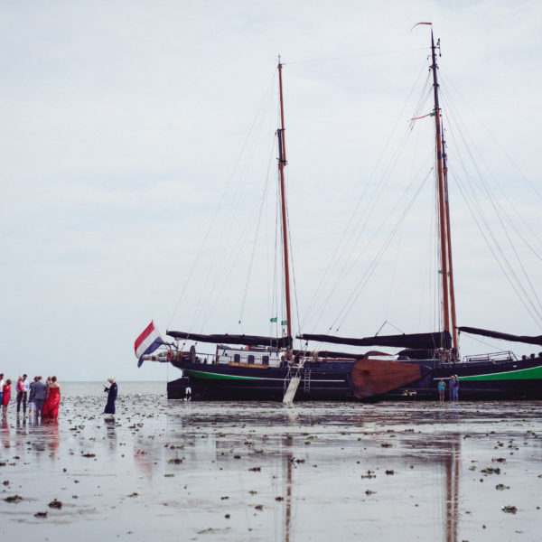 Trouwen op zandbank Wad @Gouden Vloot Zeilreizen